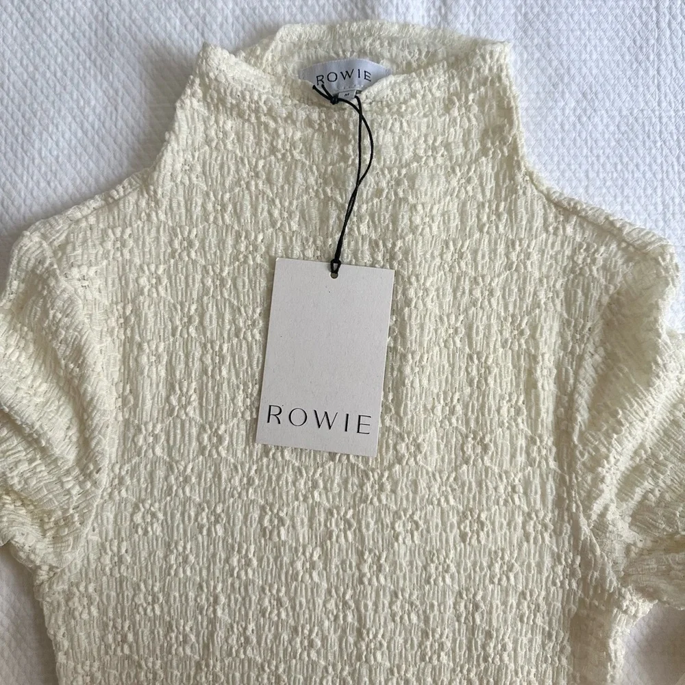 NWT💕 ROWIE the Label GALO FLOWER LACE MINI DRESS - Cream M